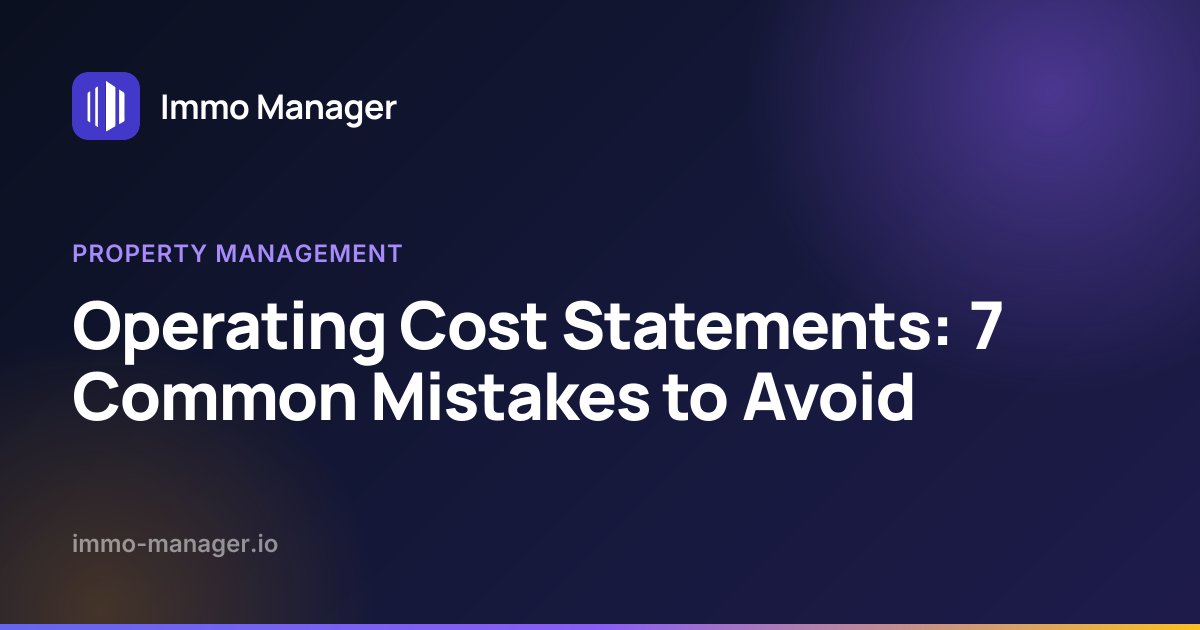 Operating Cost Statements: 7 Common Mistakes to Avoid